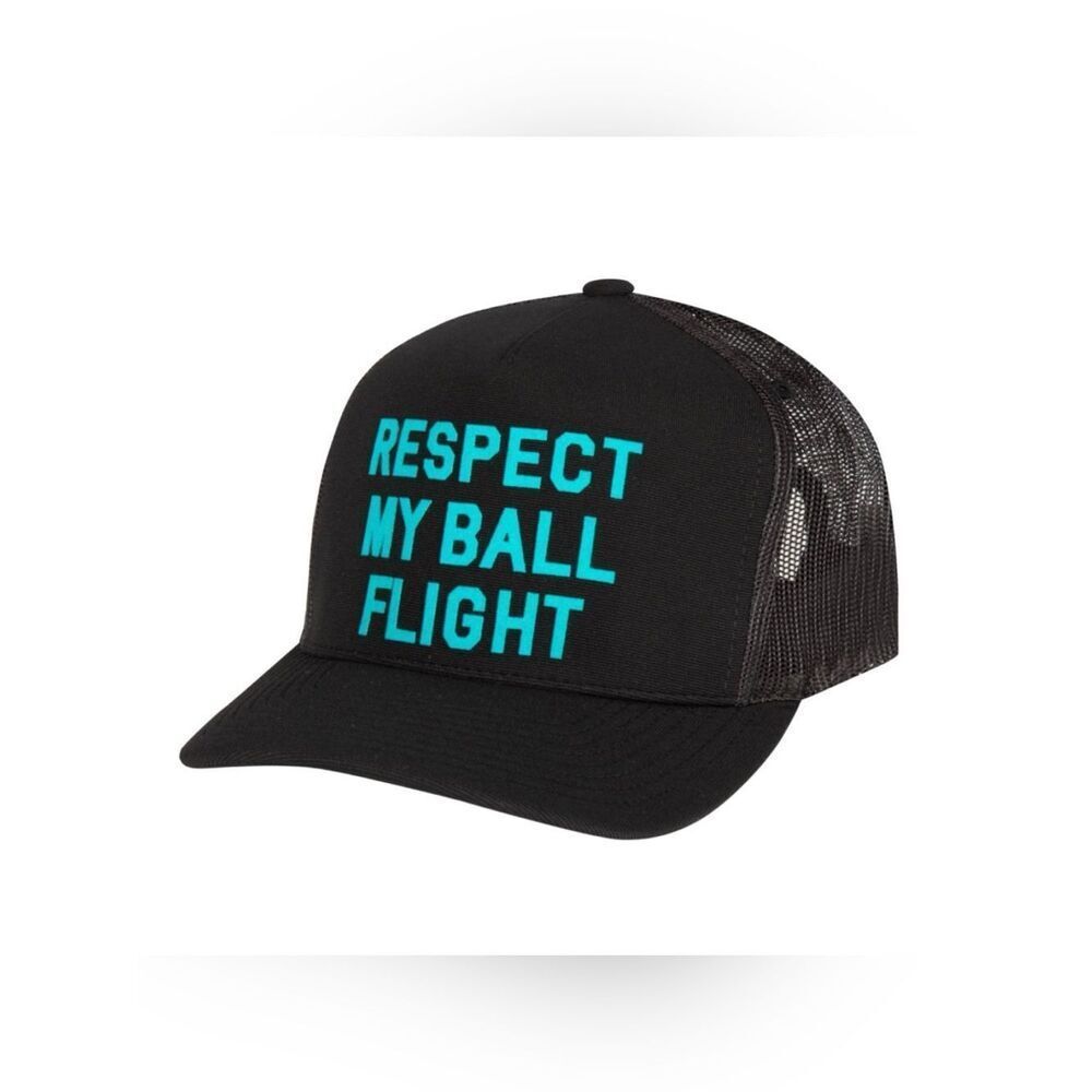 G/FORE Black Trucker Hat 'RESPECT MY BALL FLIGHT' ~ Pristine ~ One Size